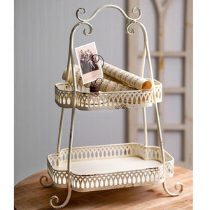 Metal Vintage Two-Tier Stand