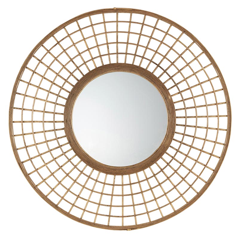 Patterned Bamboo Mirror