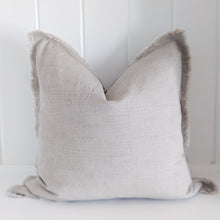 Load image into Gallery viewer, Light Gray Fringe Pillow
