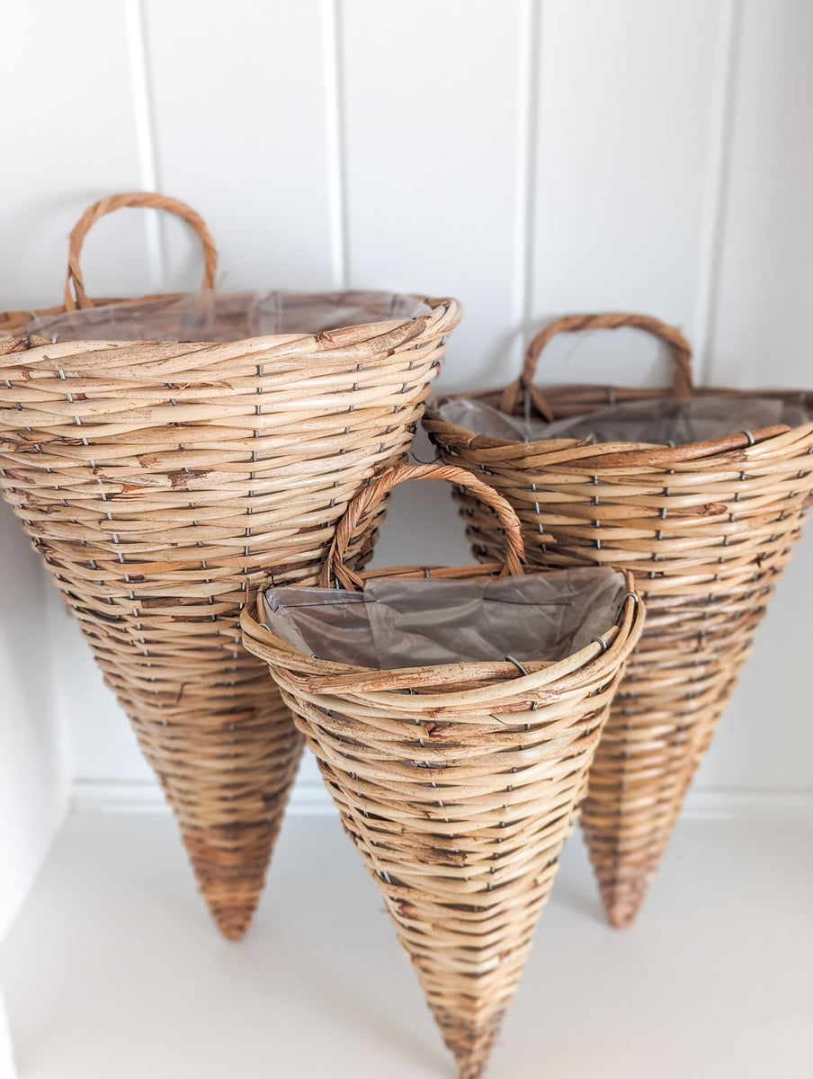 Willow Cone Wall Basket The Nutmeg Home