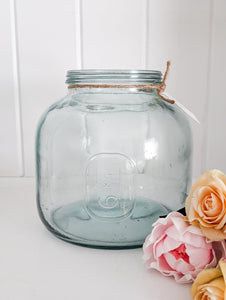 Vintage Blue Glass Container