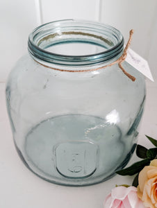 Vintage Blue Glass Container