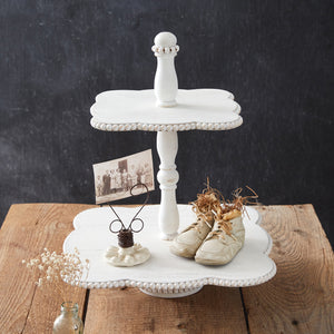 Beaded Two-Tiered Stand