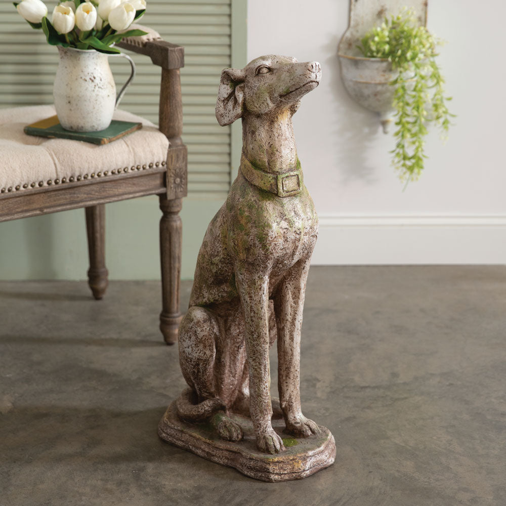 Mossy Greyhound Statue