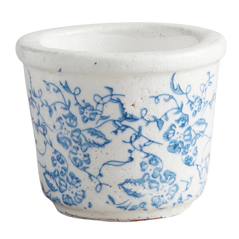 Vintage Inspired Blue & White Pot
