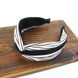 Black and White Striped Headband