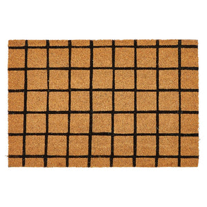 Black Grid Doormat
