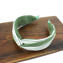 Load image into Gallery viewer, Green and White Striped Headband

