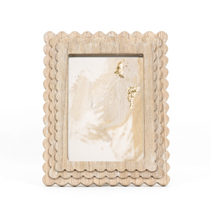 Natural Wood Scalloped Picture Frame