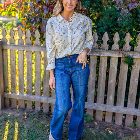 Floral Button Up