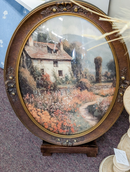 Autumn Landscape in Vintage Frame Oval