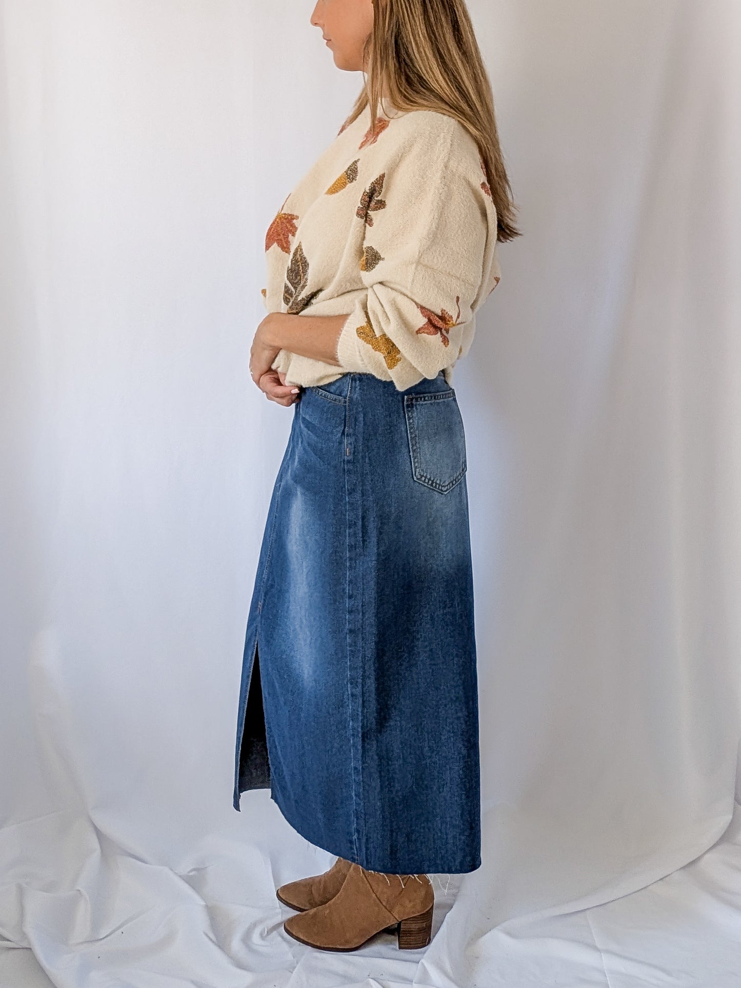 Jean Split Skirt