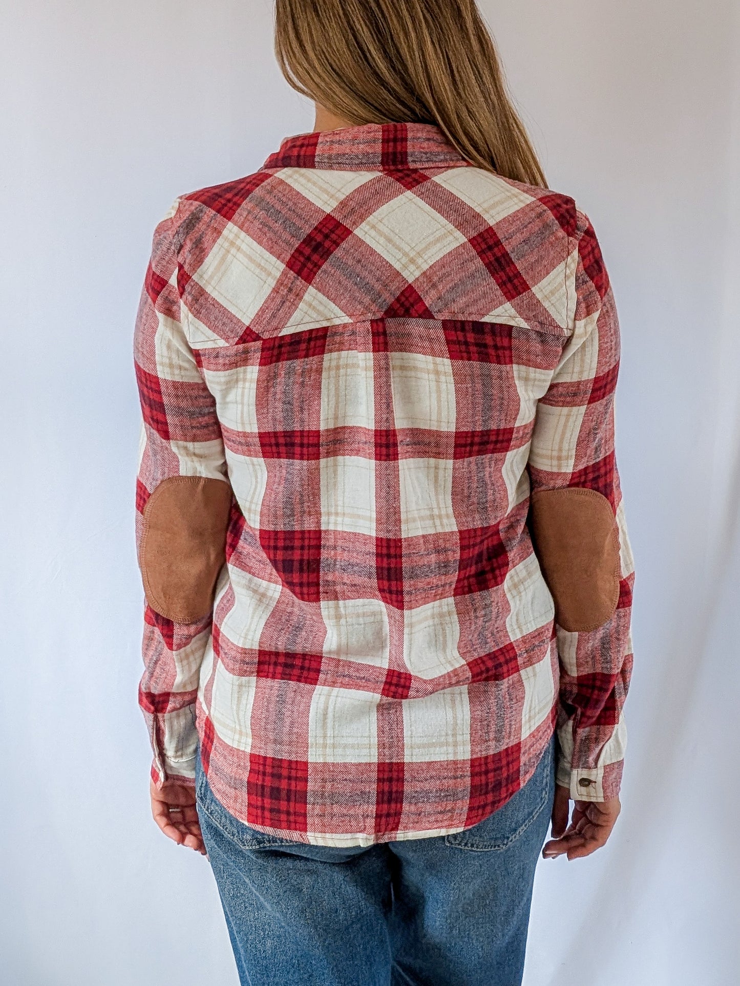 Plaid Suede Patch Shirt