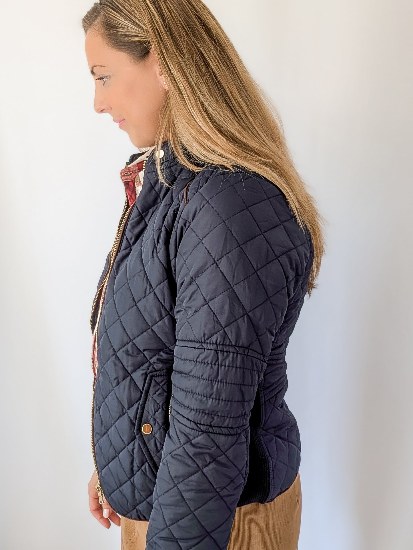 Navy Quilted Jacket