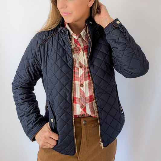 Navy Quilted Jacket