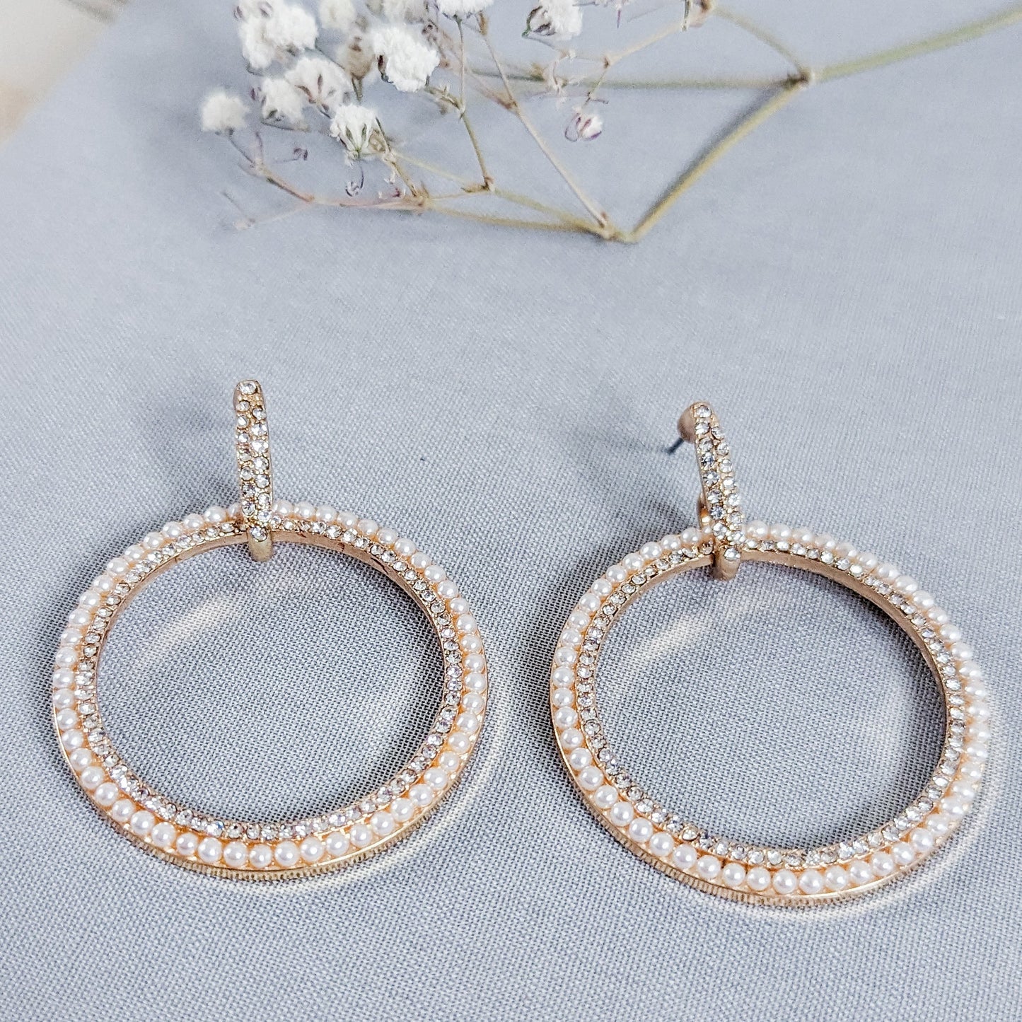 Diamond & Pearl Hoops