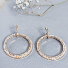 Load image into Gallery viewer, Diamond &amp; Pearl Hoops
