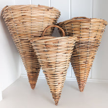 Load image into Gallery viewer, Willow Cone Wall Basket
