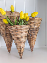Load image into Gallery viewer, Willow Cone Wall Basket
