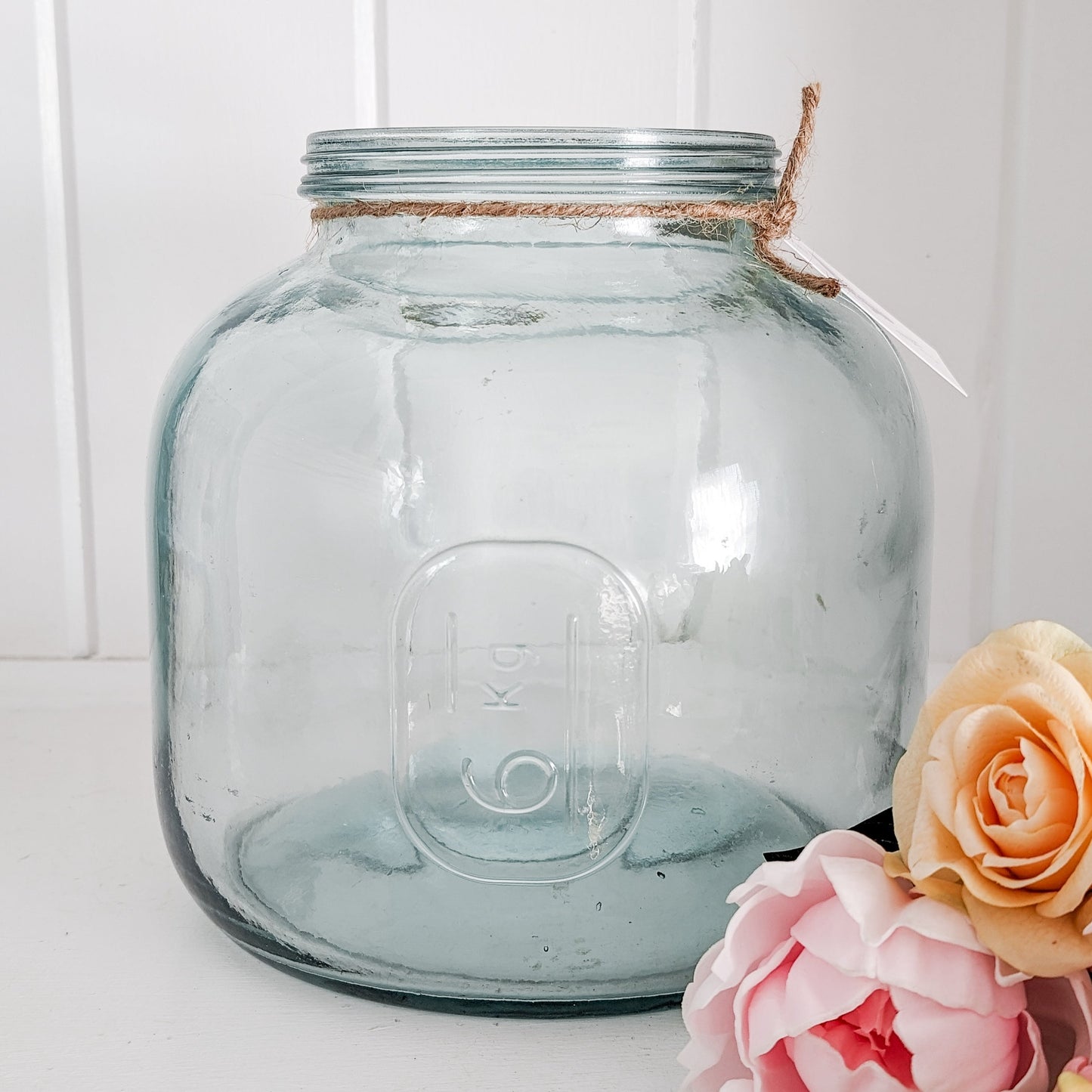 Vintage Blue Glass Container