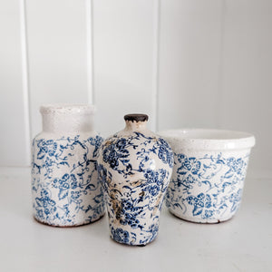 Vintage Inspired Blue & White Vase