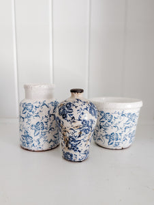 Vintage Inspired Blue & White Pot