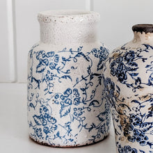 Load image into Gallery viewer, Vintage Inspired Blue &amp; White Vase
