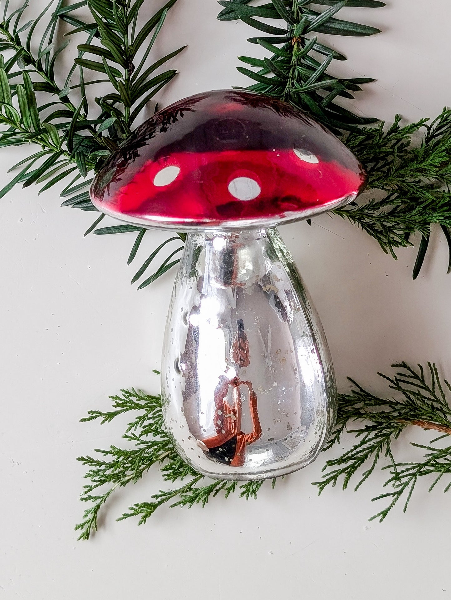 Mercury Silver Mushroom Accent Piece