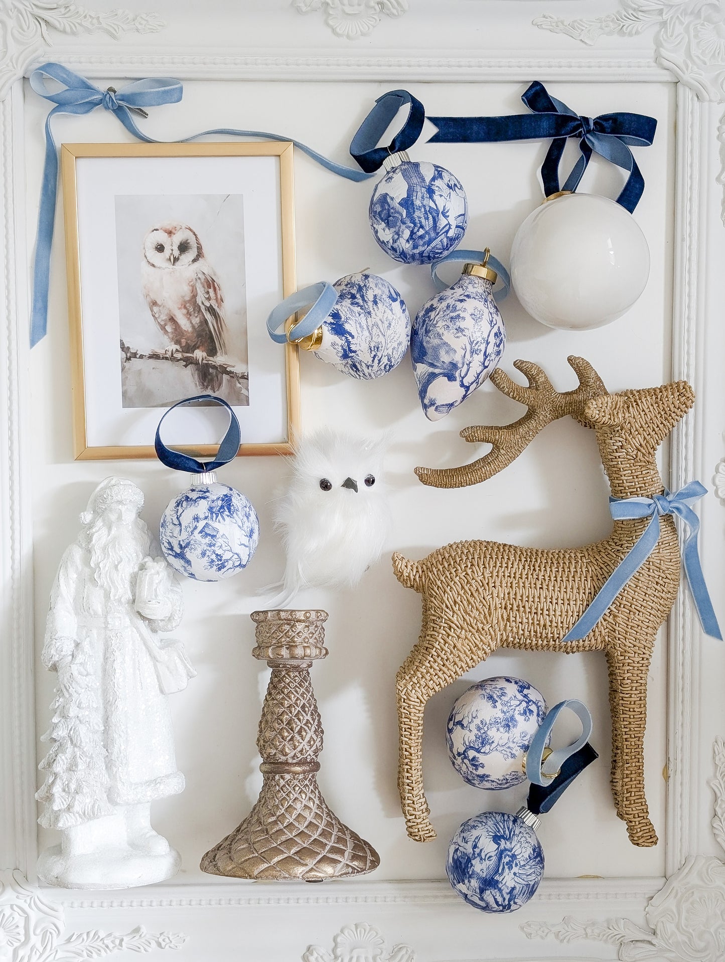 Handmade Blue & White Resin Ornament