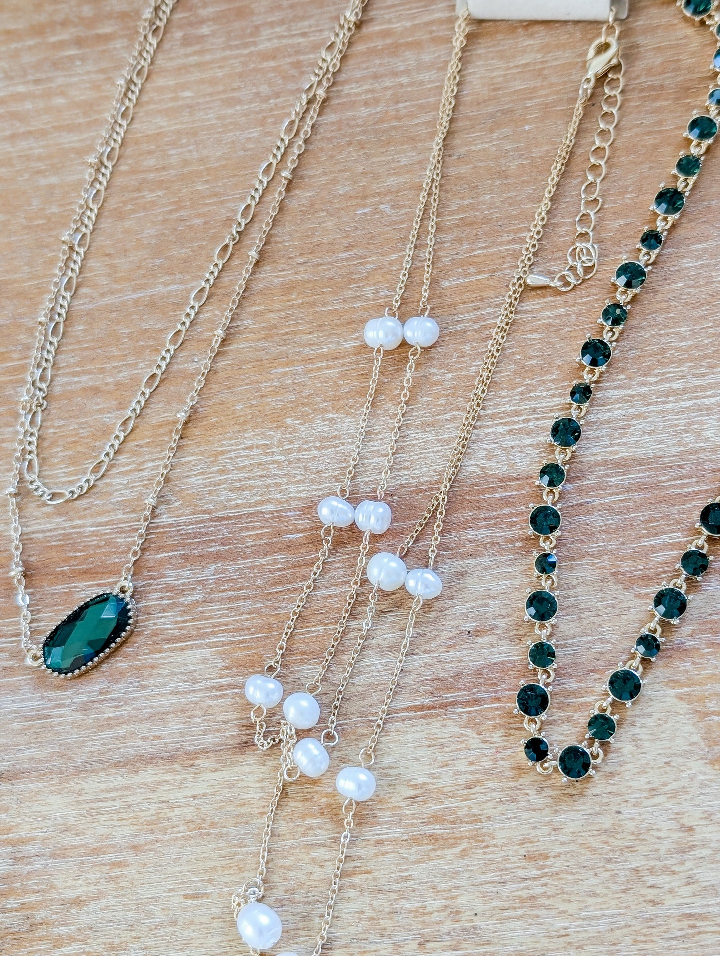 Faux Emerald Necklace