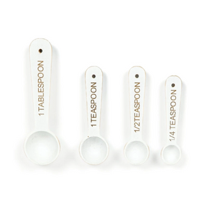 White Wood Measuring Spoon Set