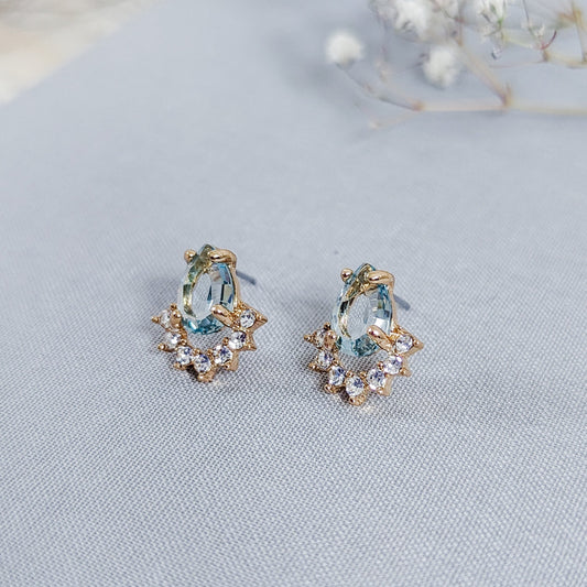 Faux Blue Diamond Earring