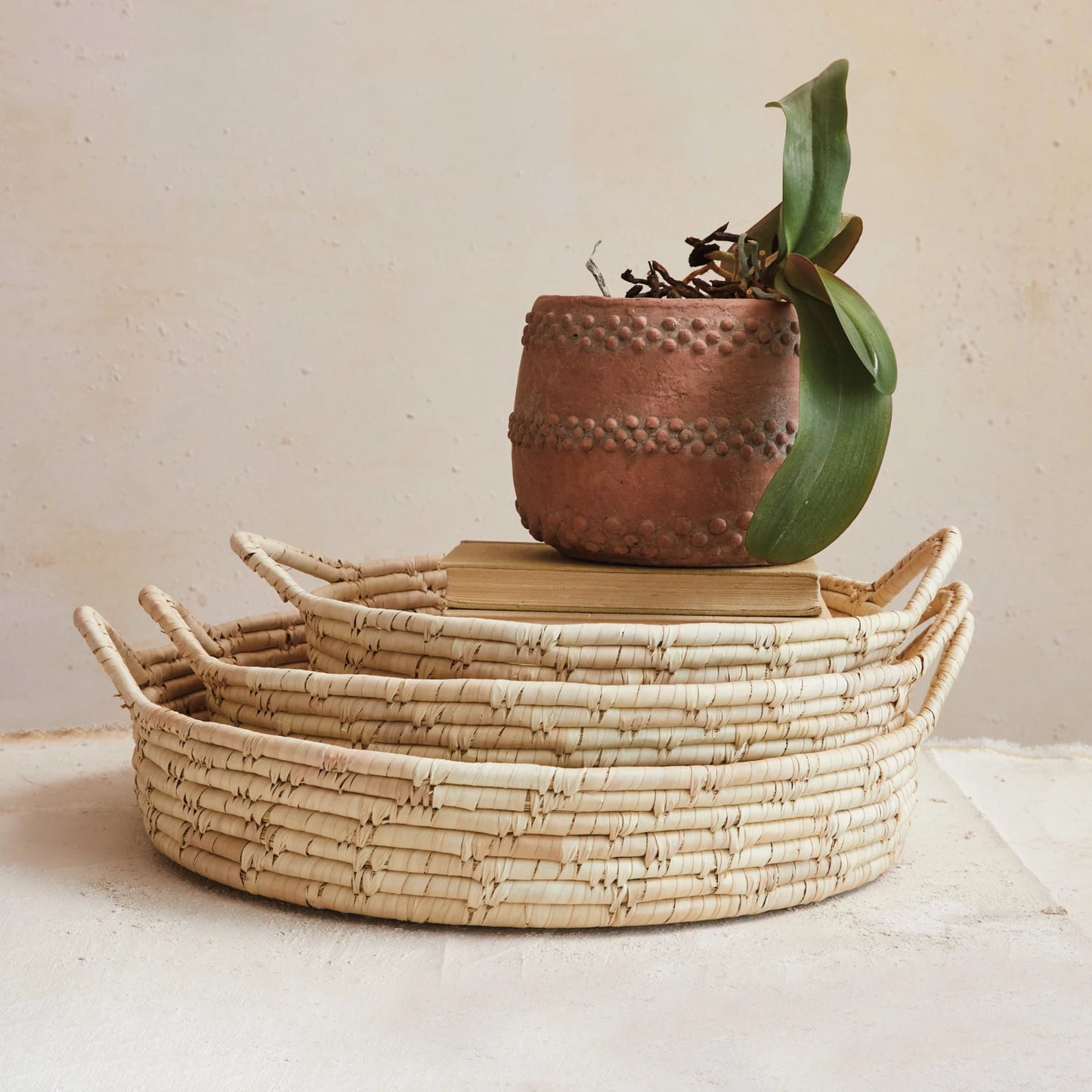 Grass & Date Leaf Handle Basket