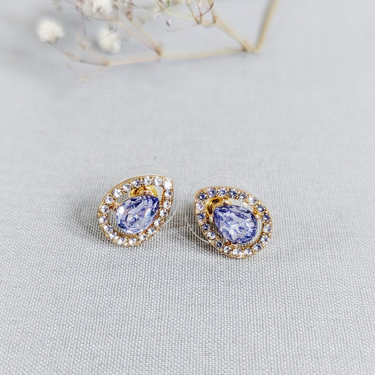 Teardrop Purple Diamond Earring