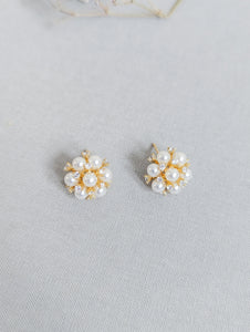 Faux Pearl & Diamond Earring