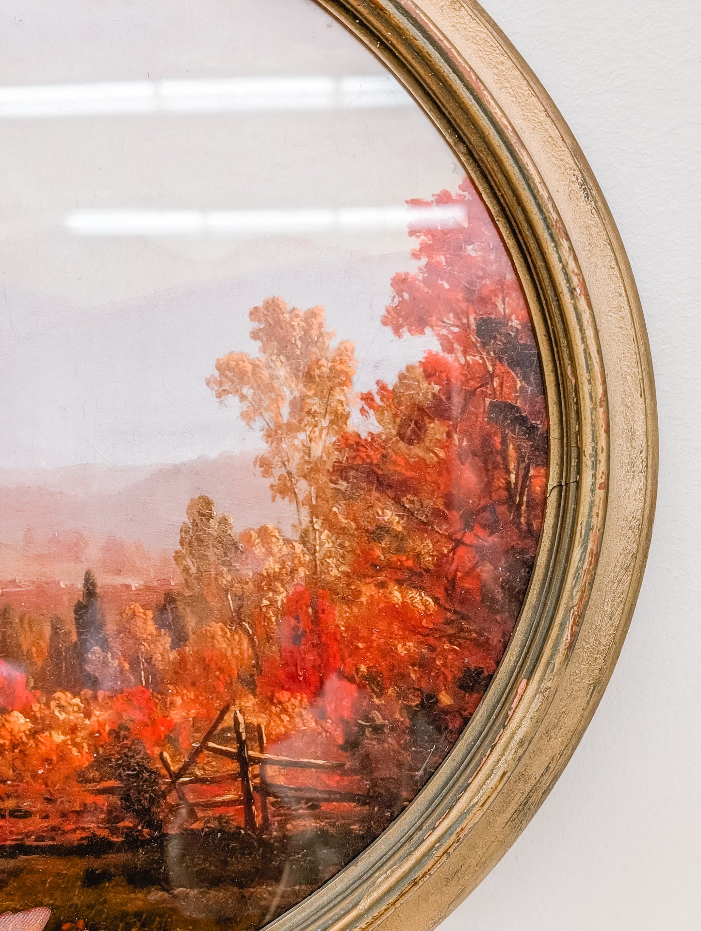 Autumn Landscape in Vintage Frame Oval