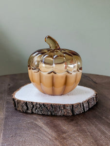 Amber Pumpkin Glass Candle