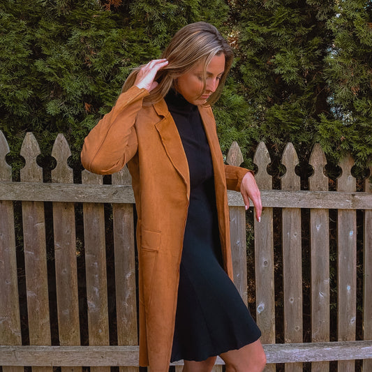 Faux Suede Long Jacket