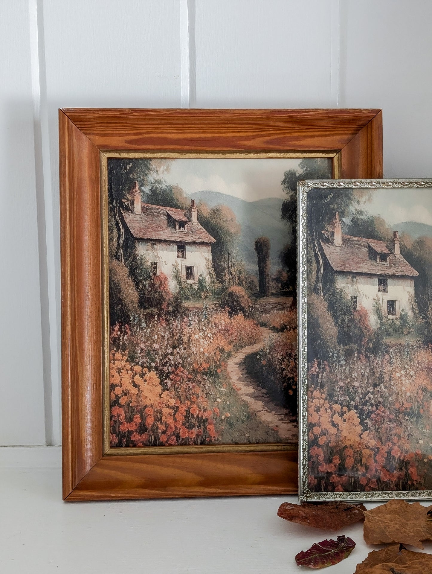 Autumn Cottage in Vintage Frame