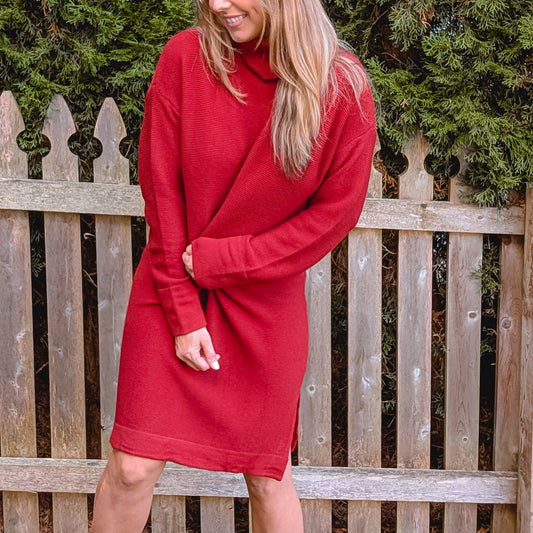 Burgundy Sweater Dress