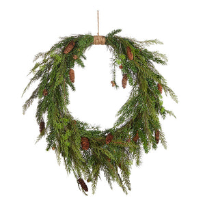 Oval Cedar & Pinecone Wreath